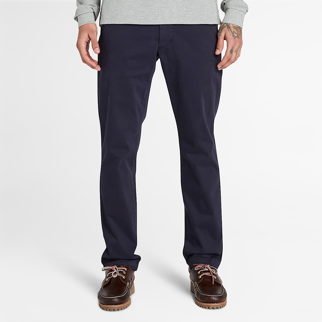 Claremont Garment Dyed Chino Trouser for Men in Dark Blue - 1