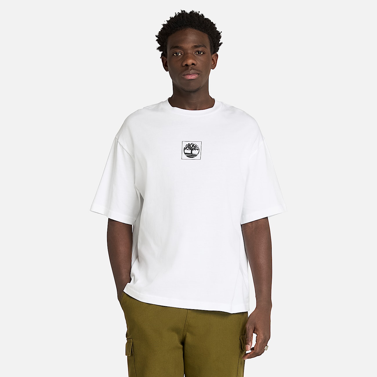 Building Blocks T-Shirt mit kurzen Ärmeln und Grafik in Weiß - 3