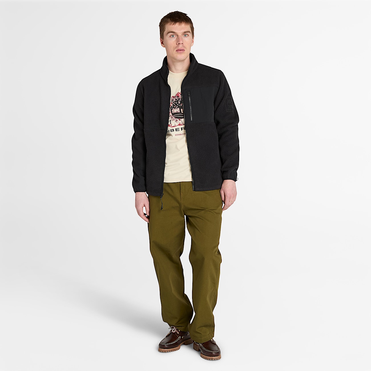 Veste en fourrure polaire pour homme en noir - 2