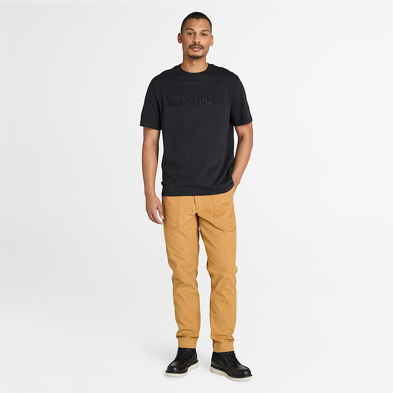 Hampton T-shirt met korte mouwen voor heren in zwart - 2