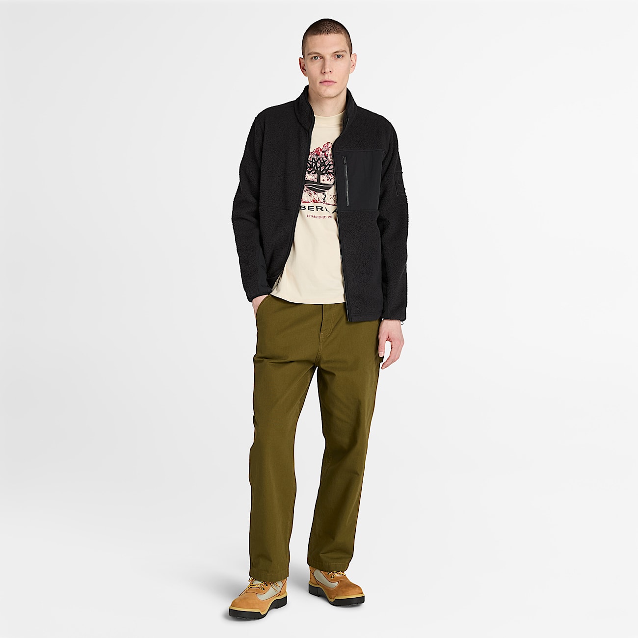 T-shirt à motif logo arbre saisonnier pour homme en beige - 2
