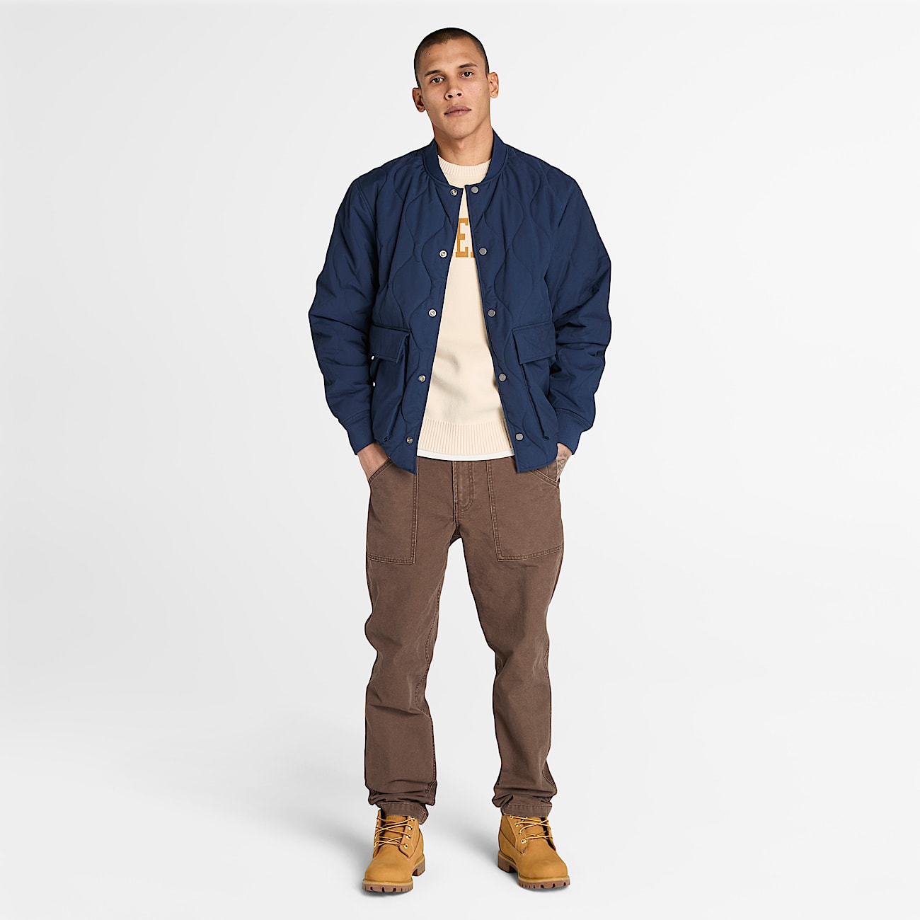 Chaqueta acolchada para hombre en azul oscuro - 2