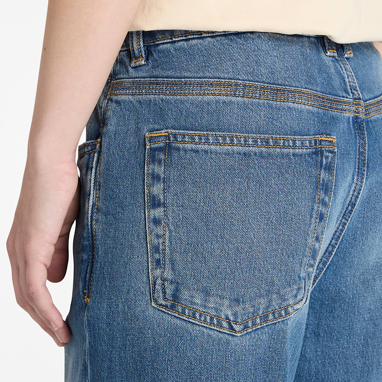 Pantalon droit en denim pour femme en bleu - 3