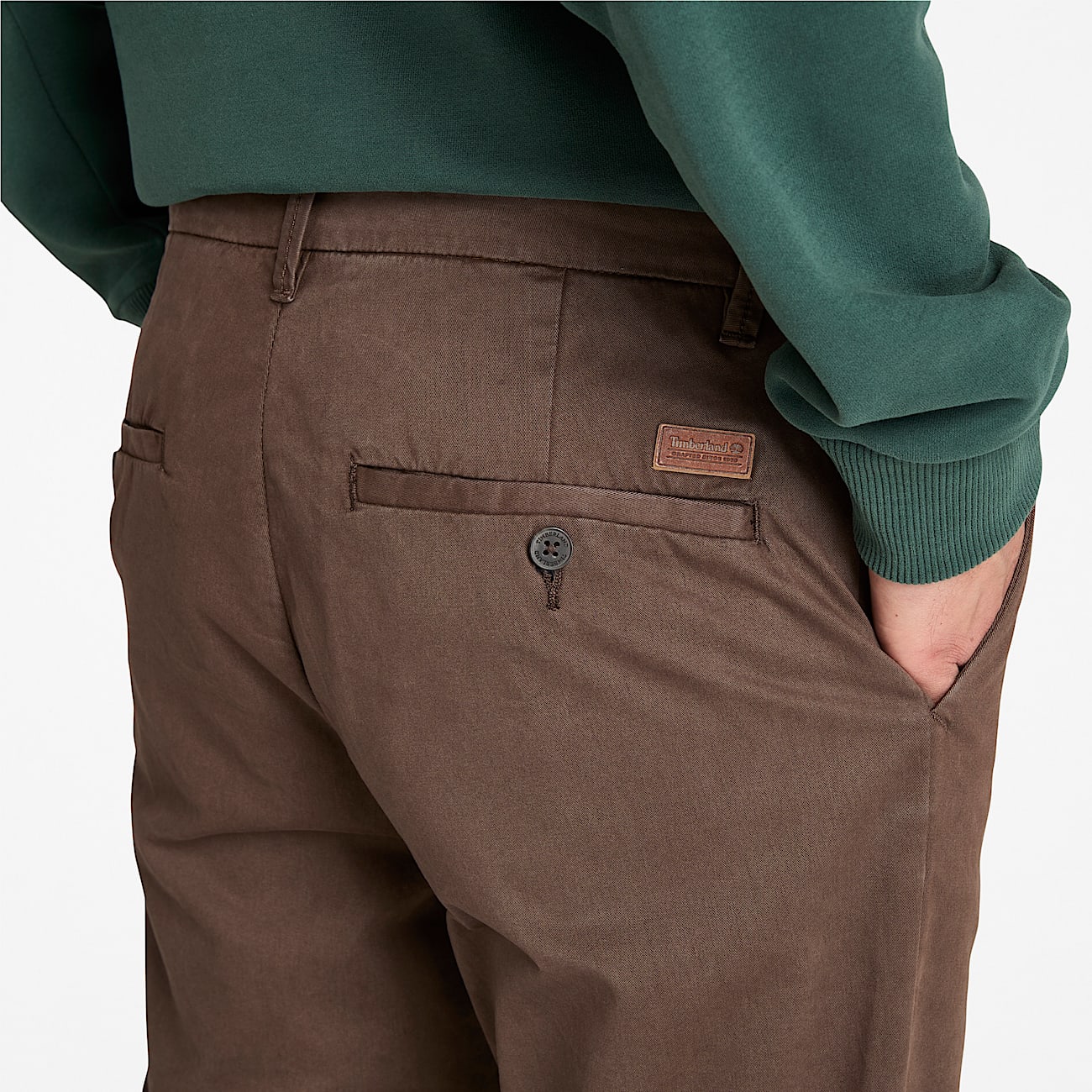 Pantalon chino en sergé Claremont (droit) pour homme en Marron - 3