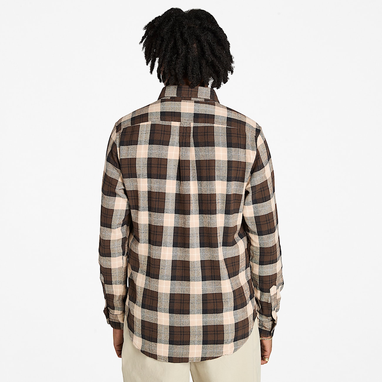 Checked Flannel Shirt for Men in Brown - 4