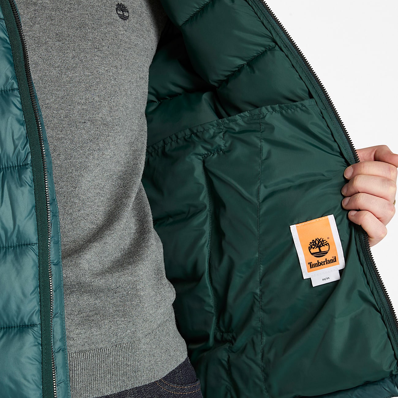 Chaqueta Garfield acolchada, impermeable y resistente para hombre en verde oscuro - 3