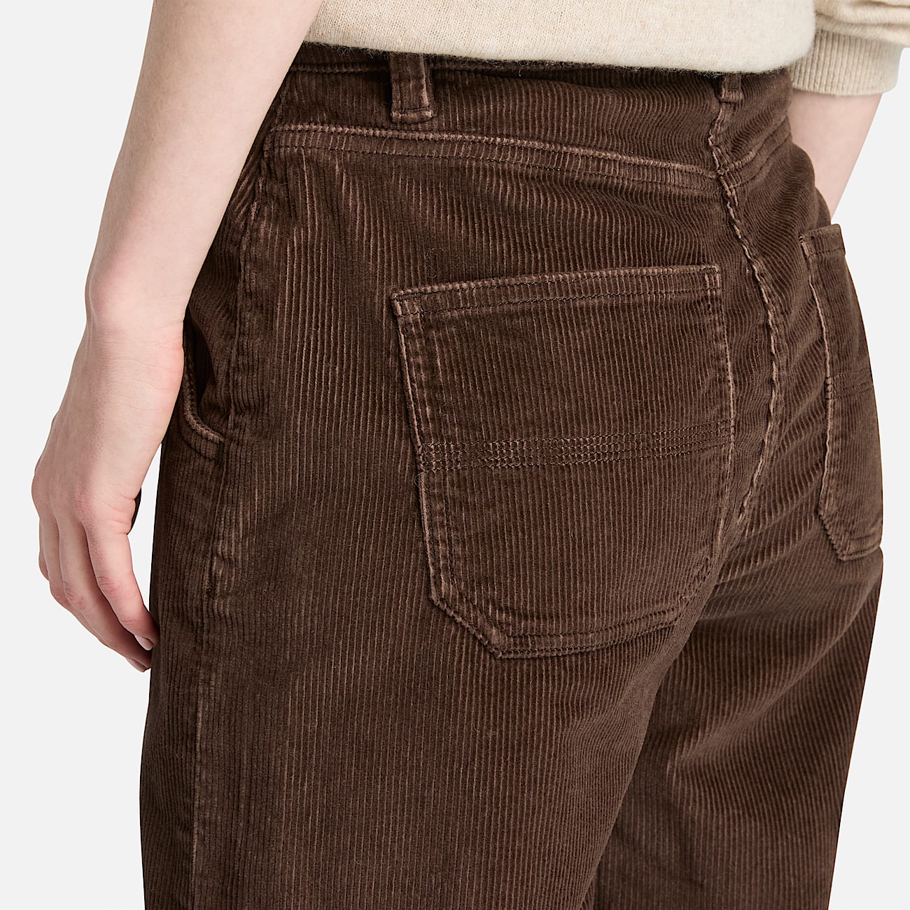 Washed Corduroy Wide-Leg Trouser for Women in Brown - 3