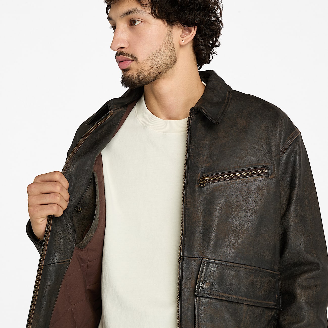 Giacca in Pelle Strafford da Uomo in grigio - 3