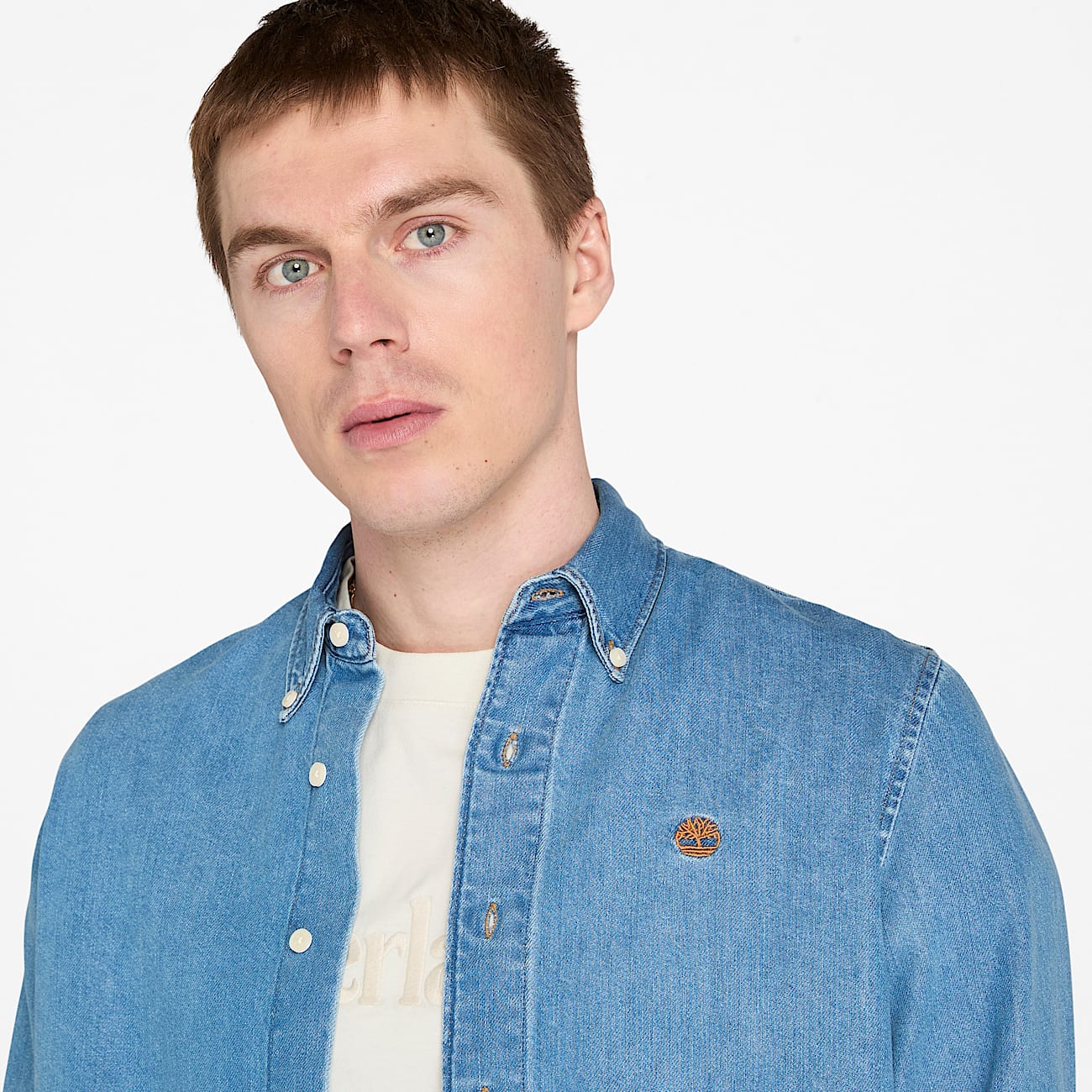 Denim Overhemd voor heren in blauw - 3