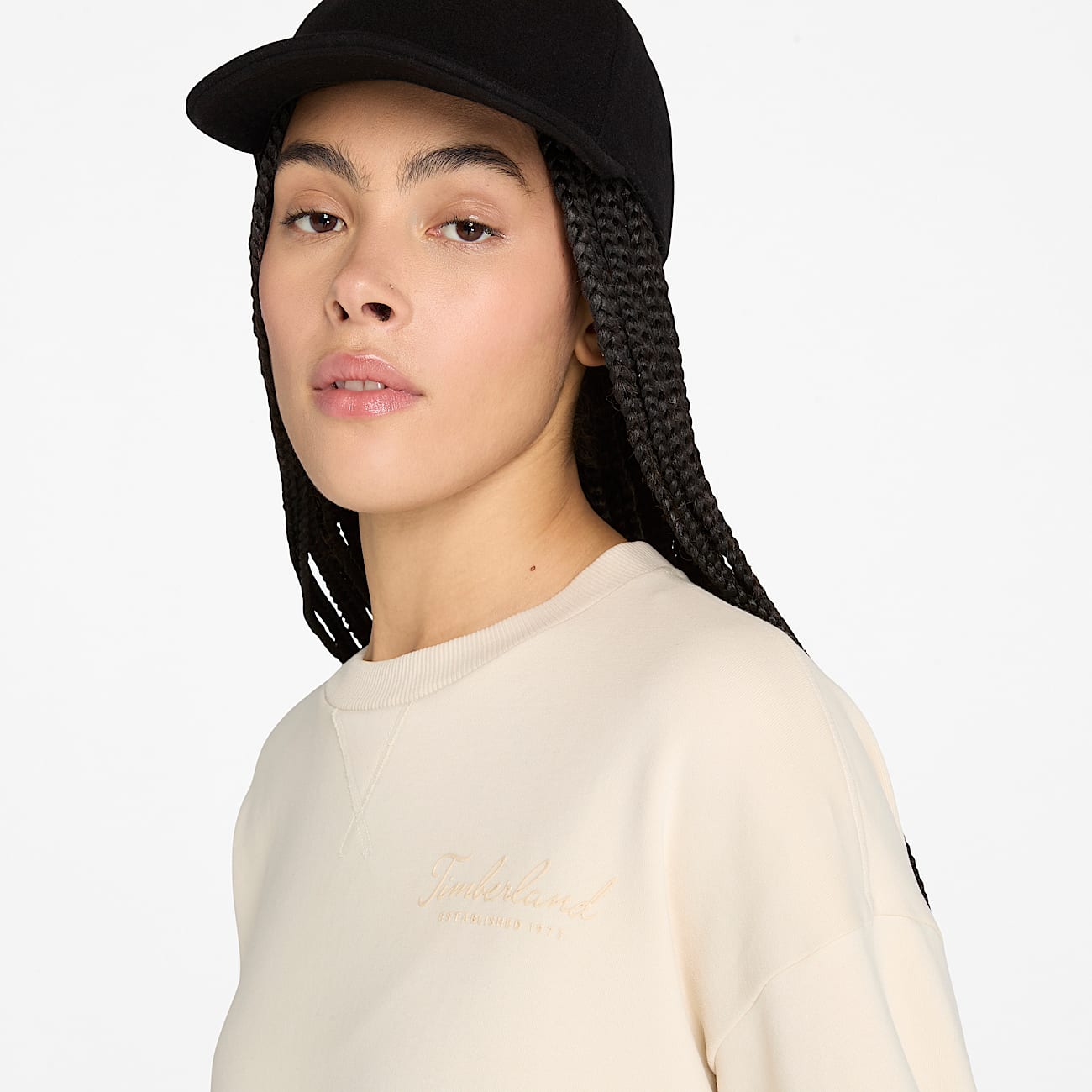 Lush Comfort Crewneck Sweatshirt for Women in Beige - 3
