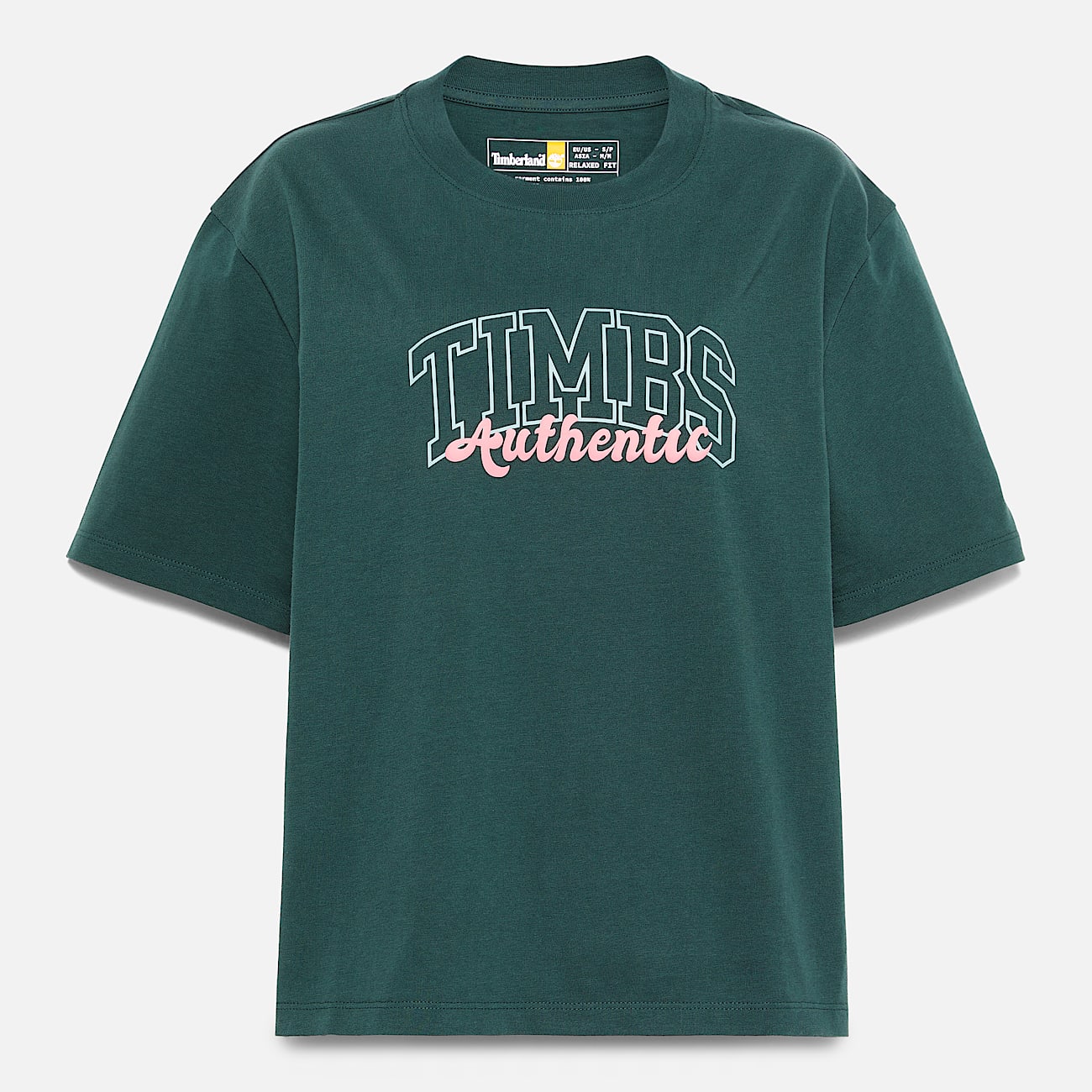 Timberland® Varsity Graphic Short-Sleeve T-Shirt for Women in Dark Green - 5