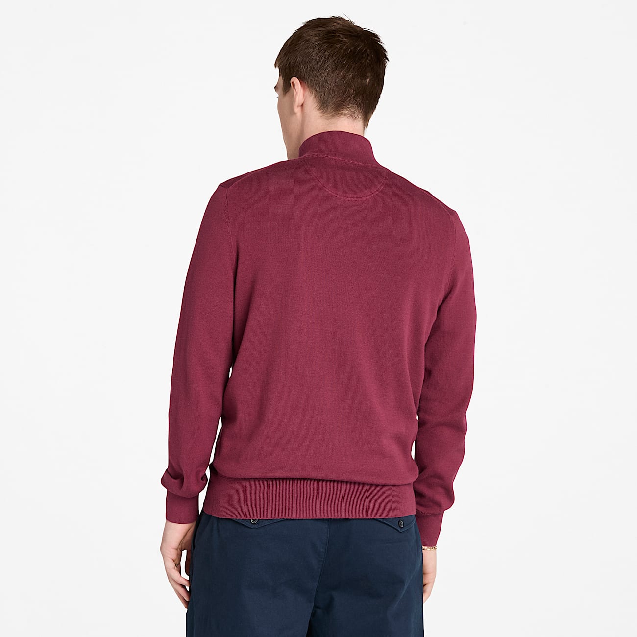 Williams River Pullover mit 1/4-Reißverschluss für Herren in Burgunderrot - 4