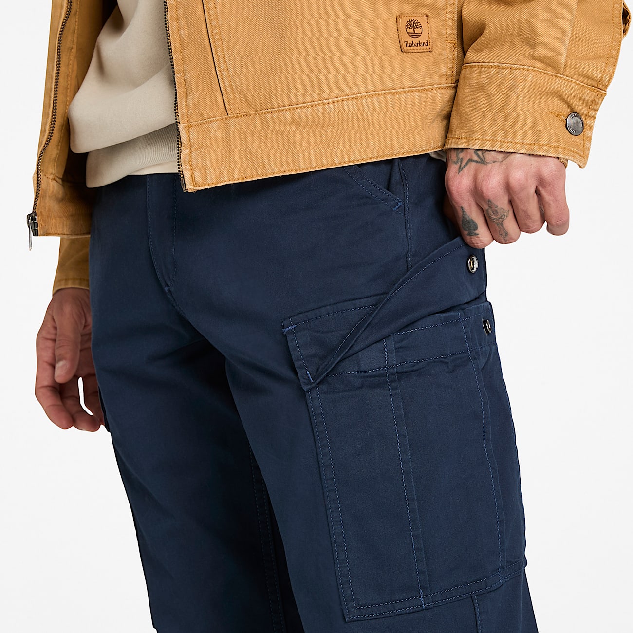Pantalones cargo de sarga Timberland® Brookline para hombre en azul oscuro - 3