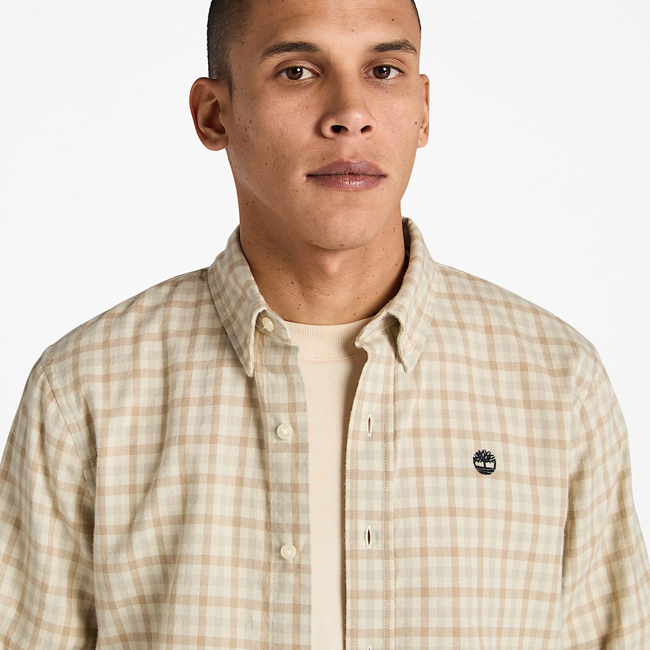Solucell Air™ Gingham Shirt for Men in Beige - 3