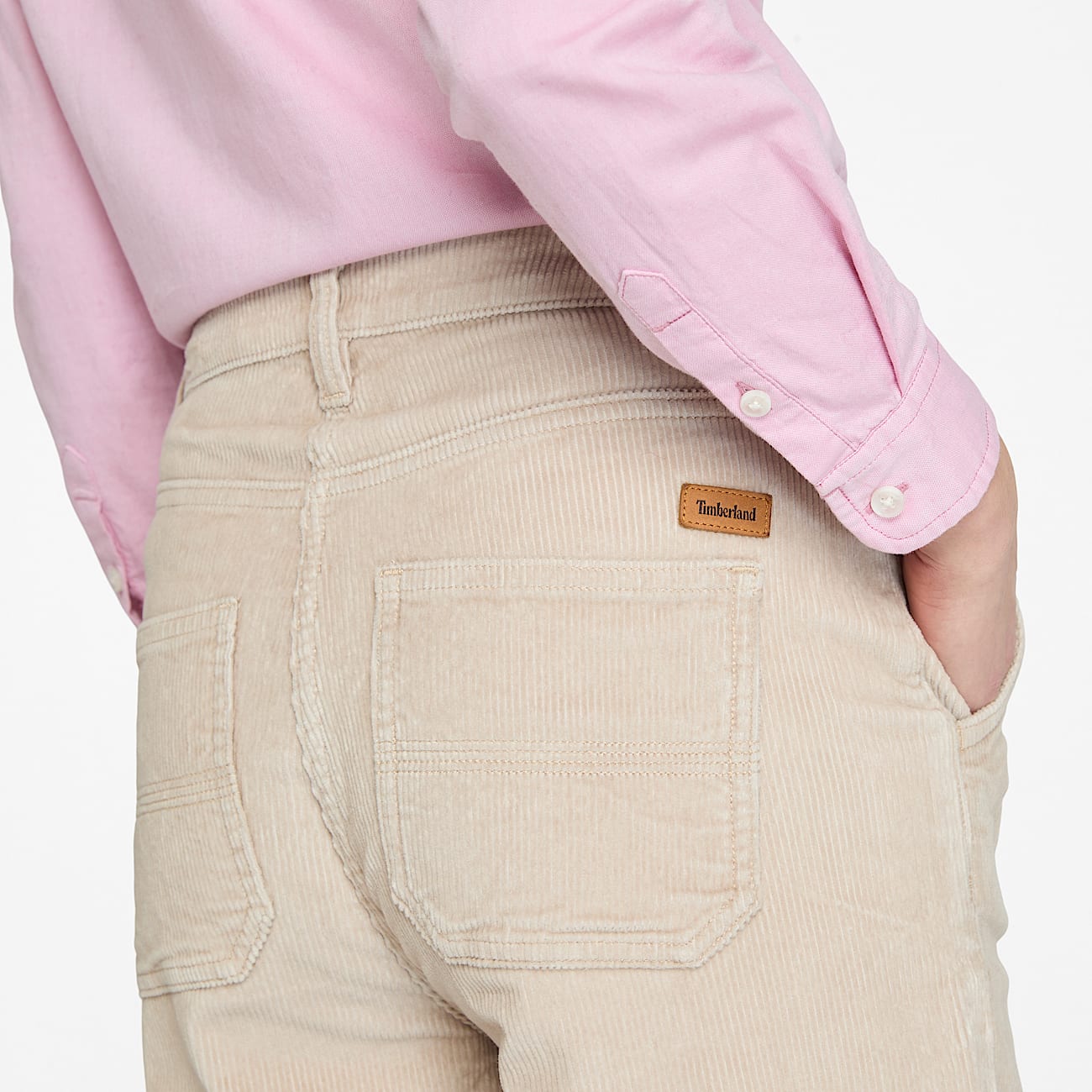 Washed Corduroy Wide-Leg Trouser for Women in Beige - 3