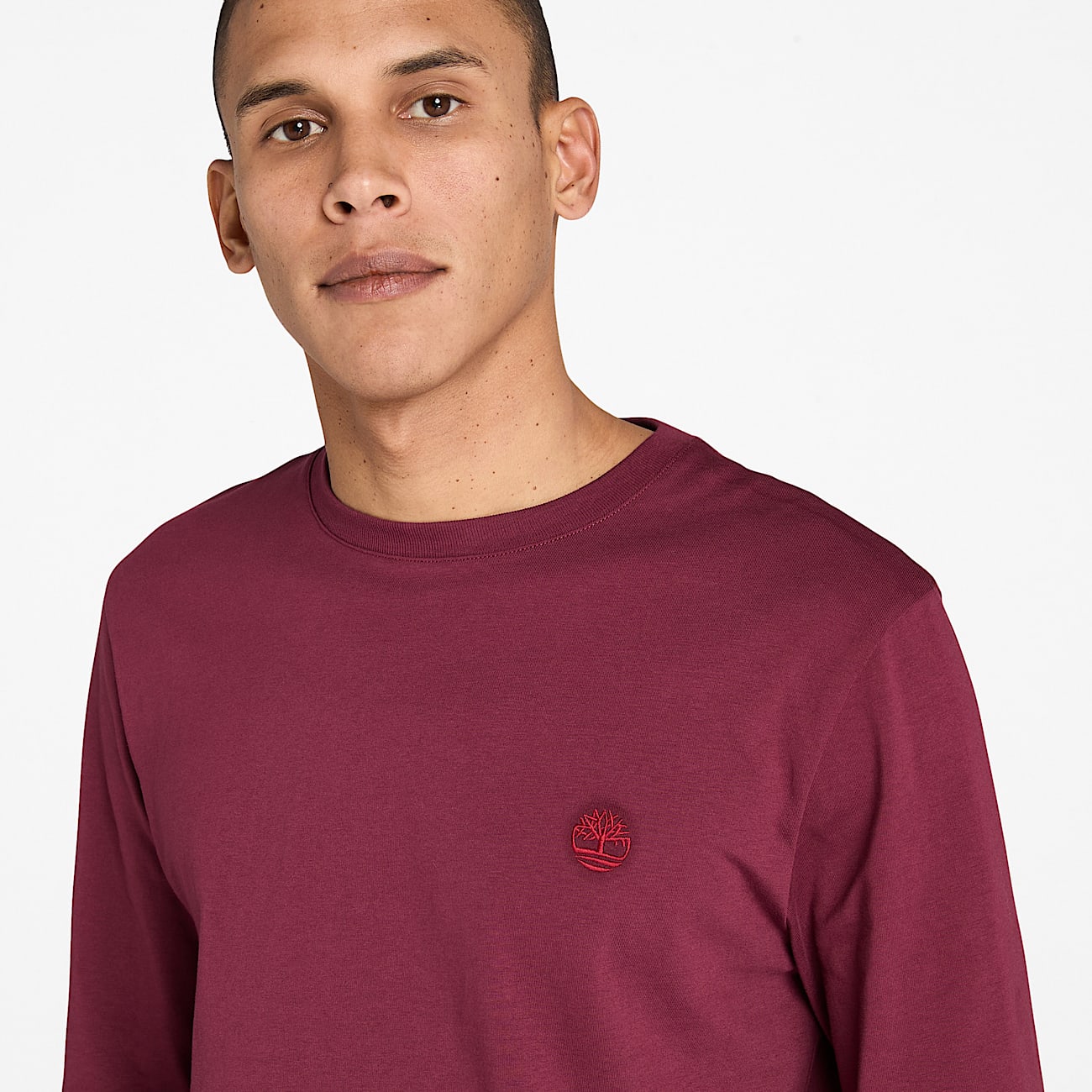 Dunstan River Langarm-T-Shirt für Herren in Burgunderrot - 3