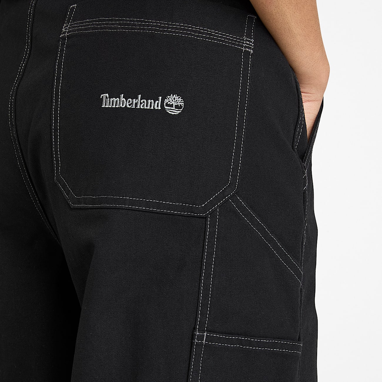 All Gender Washed Duck Canvas Carpenter Trouser in Black - 4