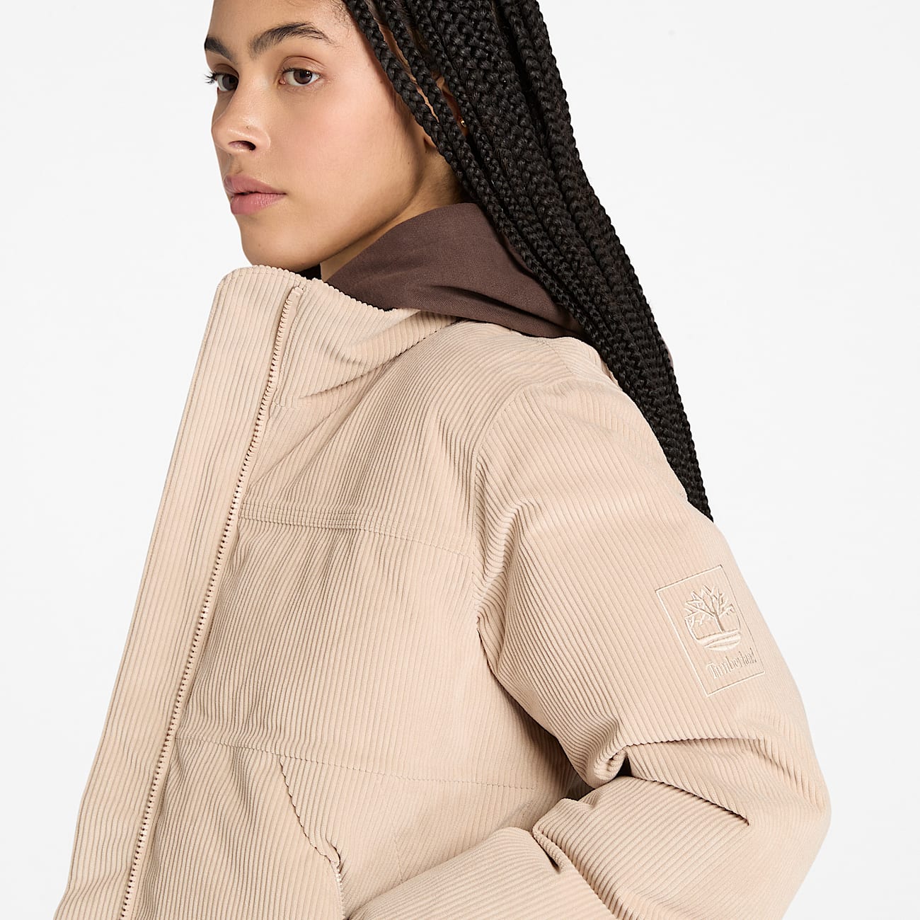 Chaqueta acolchada de pana impermeable Welch Mountain para Mujer en beis - 3