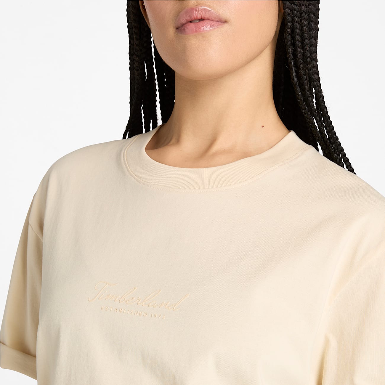 Lush Comfort Kurzarm-T-Shirt für Damen in Beige - 3
