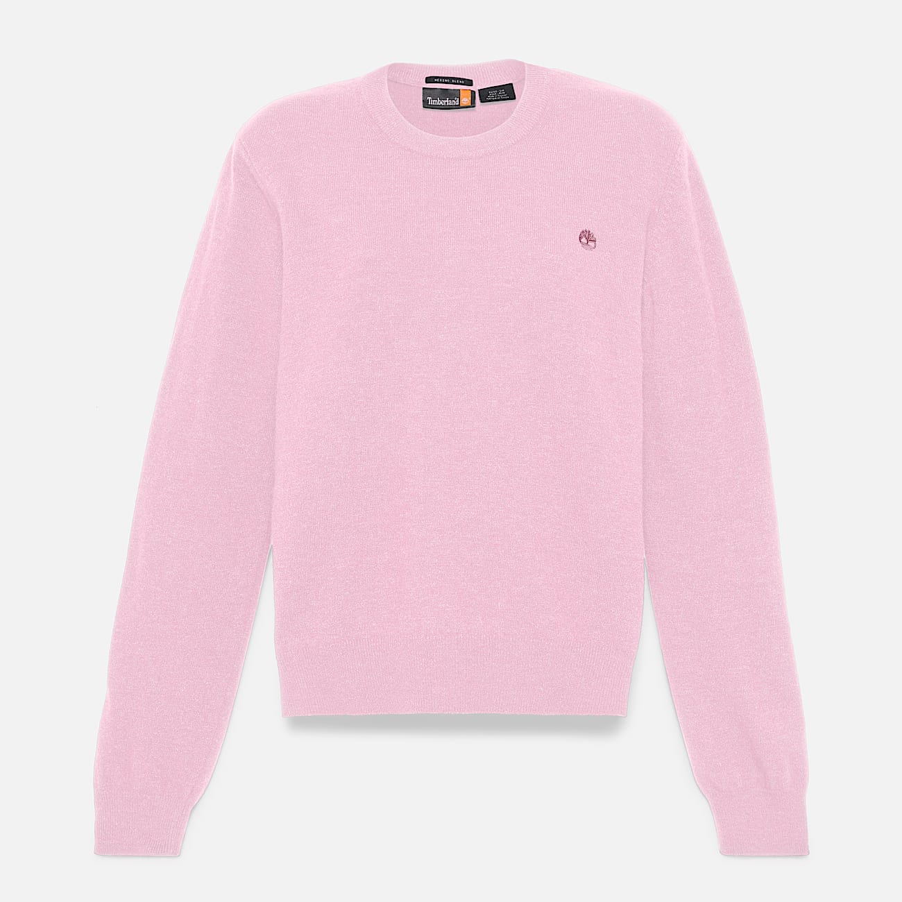 Jersey de cuello redondo en lana merina para mujer en rosa - 5