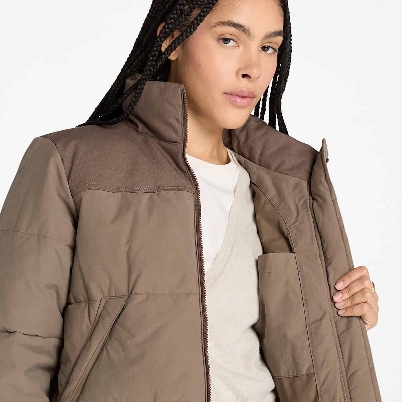 Welch Mountain Geïsoleerd Synthetisch Pufferjack voor dames in bruin - 4