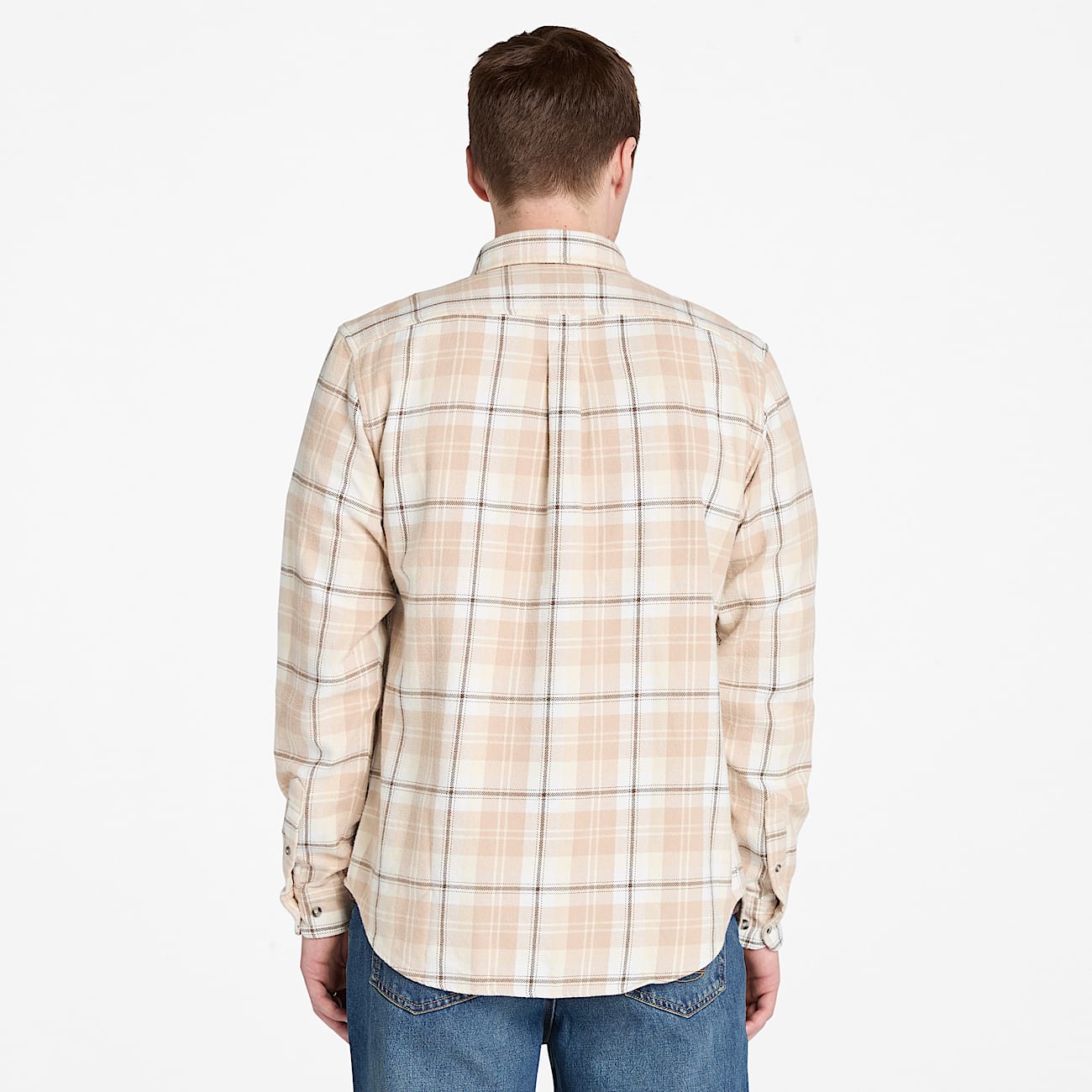 Geruit Flanellen Overhemd voor heren in beige - 4