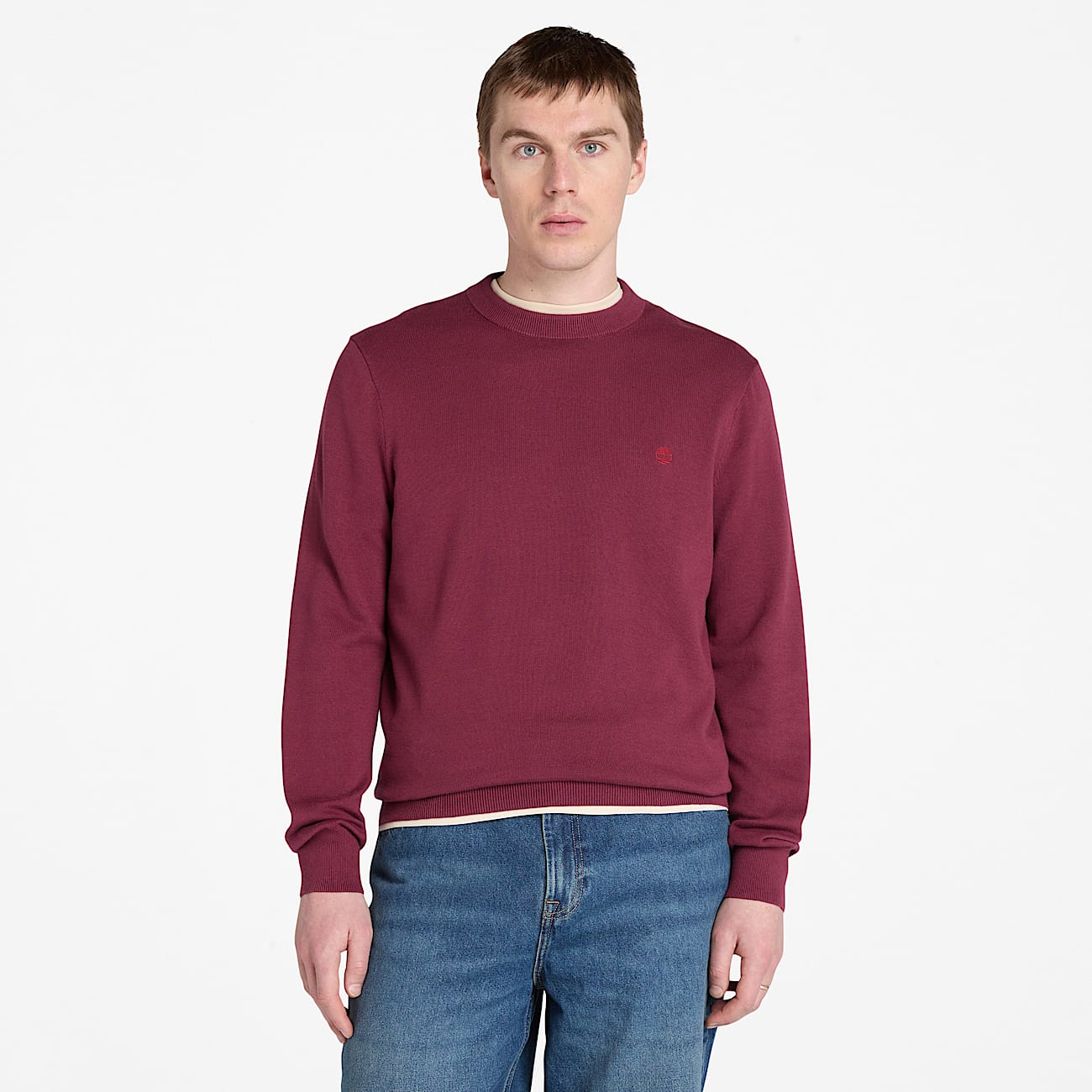 Maglione in Cotone Williams River da Uomo in bordeaux - 1