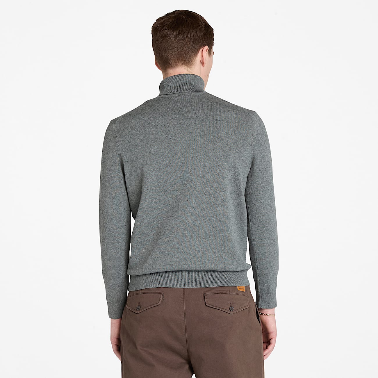 Williams River Turtle Neck Cotton Jumper for Men in Dark Grey - 4
