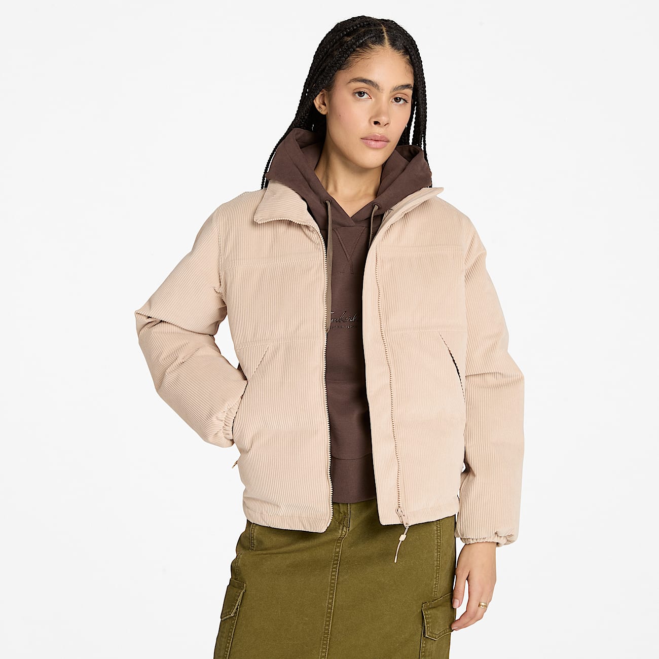 Chaqueta acolchada de pana impermeable Welch Mountain para Mujer en beis - 1