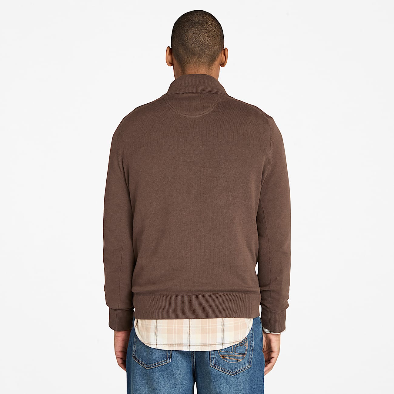 Williams River Quarter-Zip Jumper for Men in Brown - 4