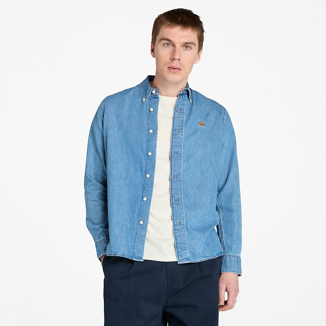 Denim Overhemd voor heren in blauw - 1