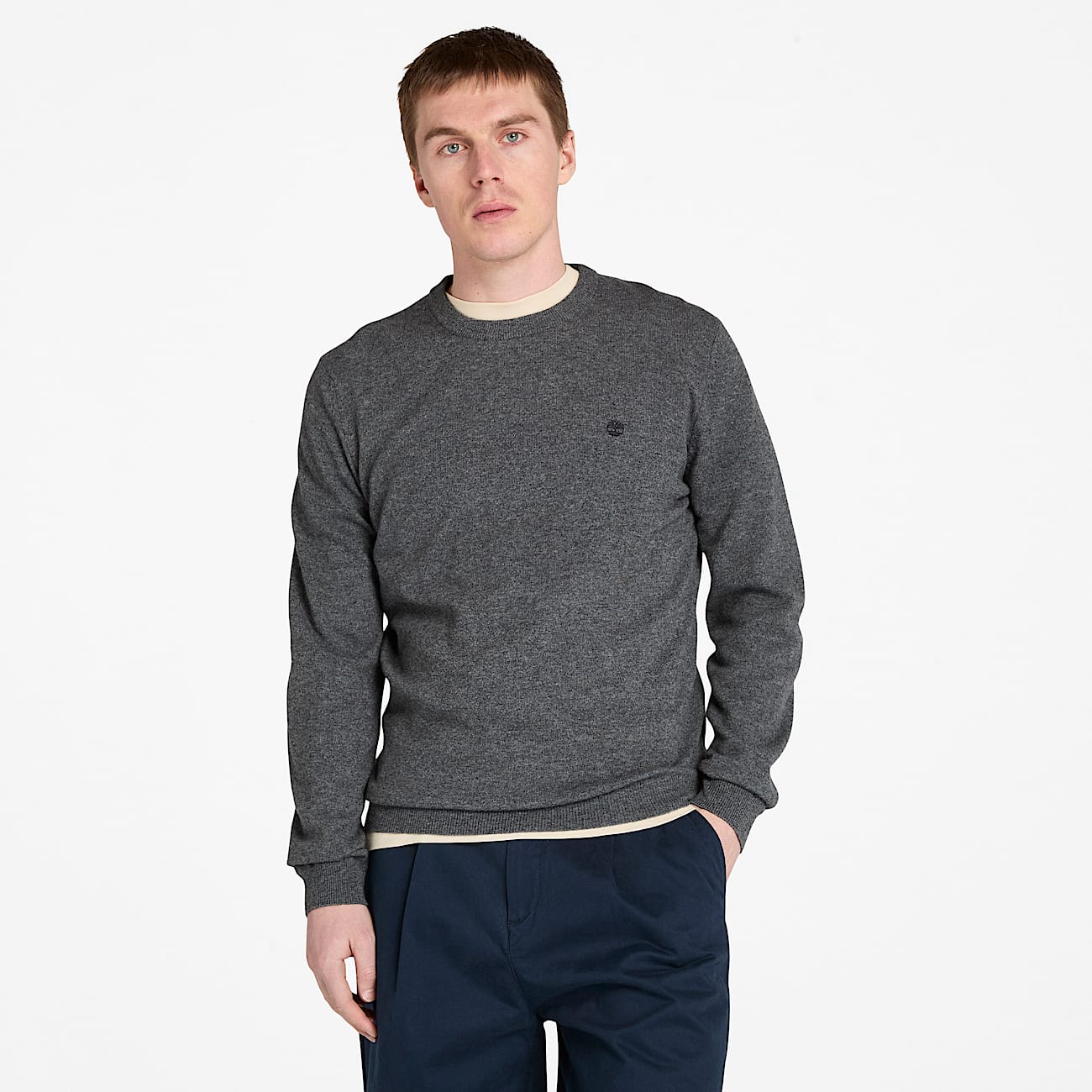 Pull en laine mérinos à col rond Cohas Brook Timberland® pour homme en gris - 1