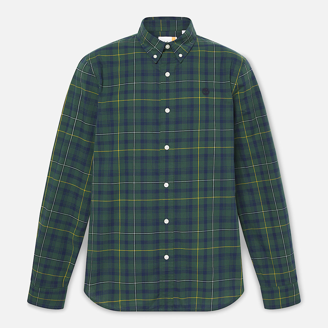 Chemise à carreaux en popeline extensible pour homme en vert foncé - 5
