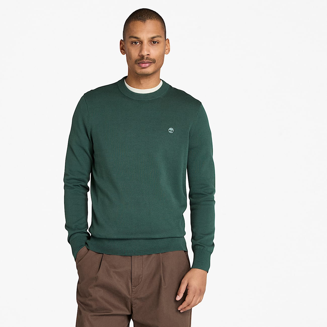 Williams River Cotton Jumper for Men in Dark Green - 1
