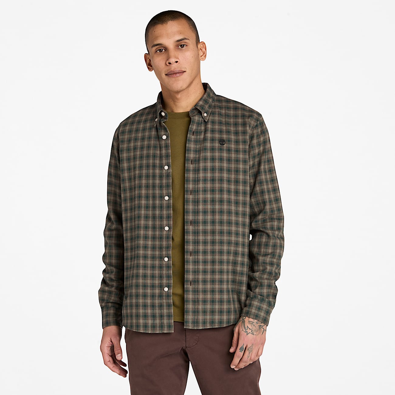 Solucell Air™ Gingham Shirt for Men in Dark Green - 1