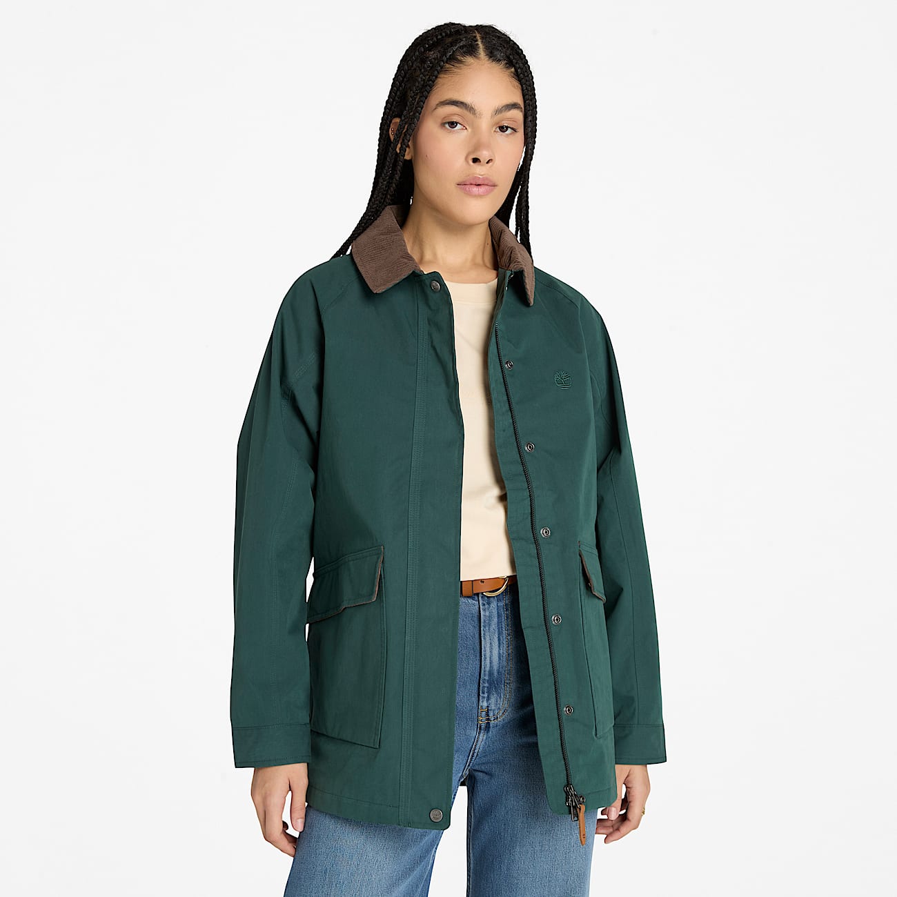 Wenham Waterdichte Barn Coat voor dames in donkergroen - 1