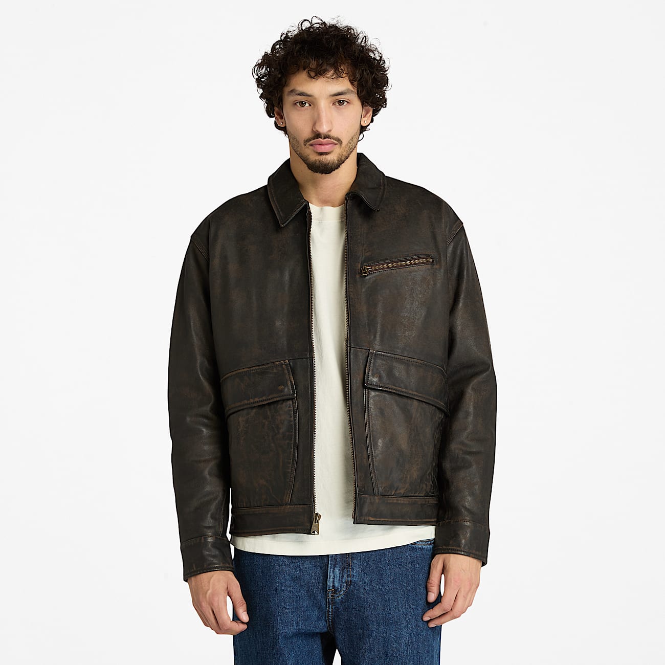 Giacca in Pelle Strafford da Uomo in grigio - 1