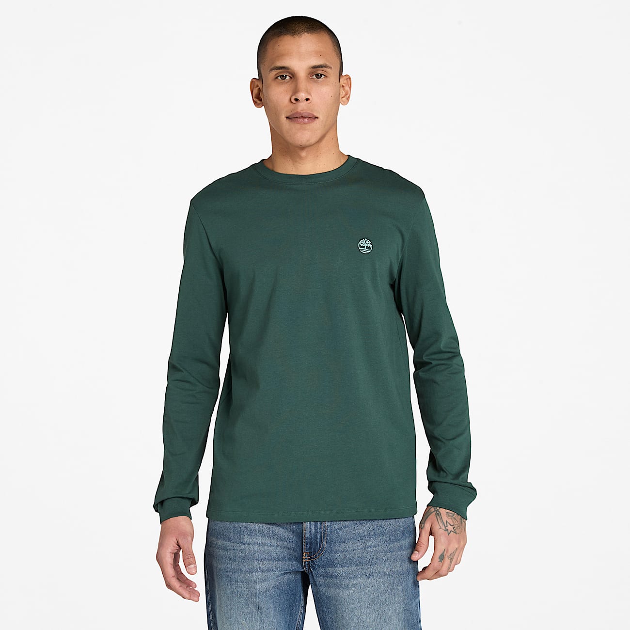 T-shirt à manches longues Dunstan River pour homme en vert foncé - 1