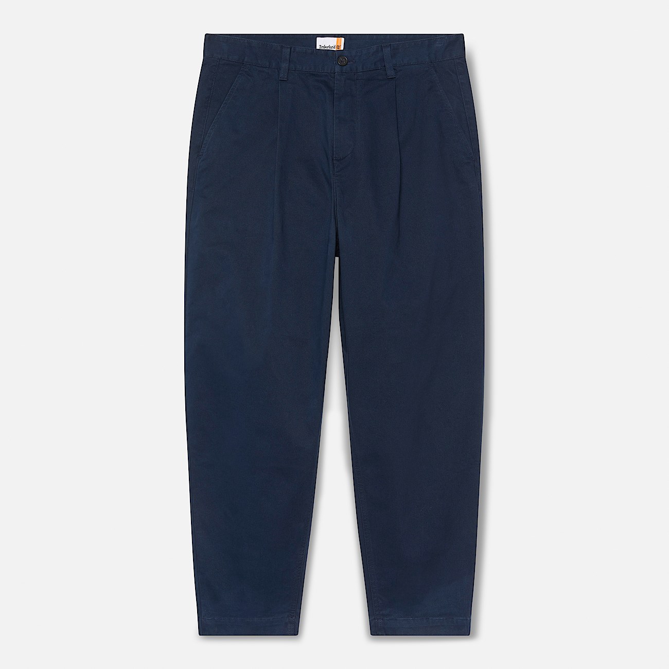 Claremont Faltenhose aus gewaschenem, angerautem Twill für Herren in Dunkelblau - 5