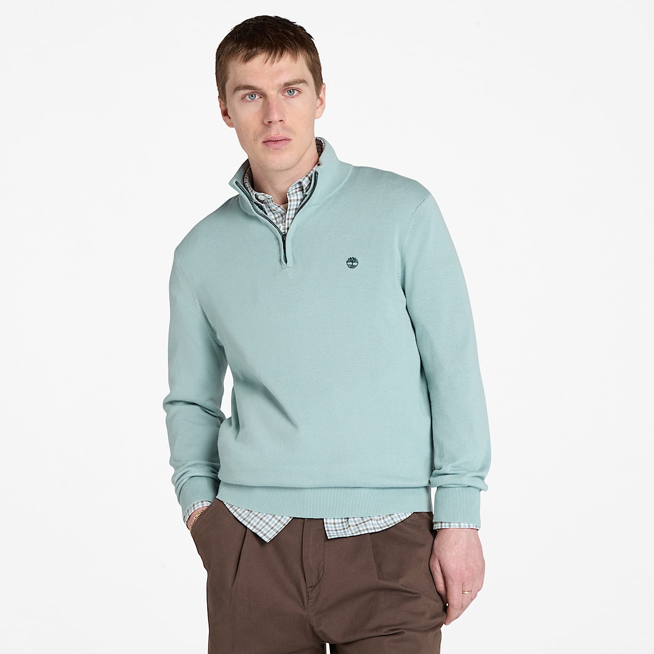 Williams River Quarter-Zip Jumper for Men in Grey - 1