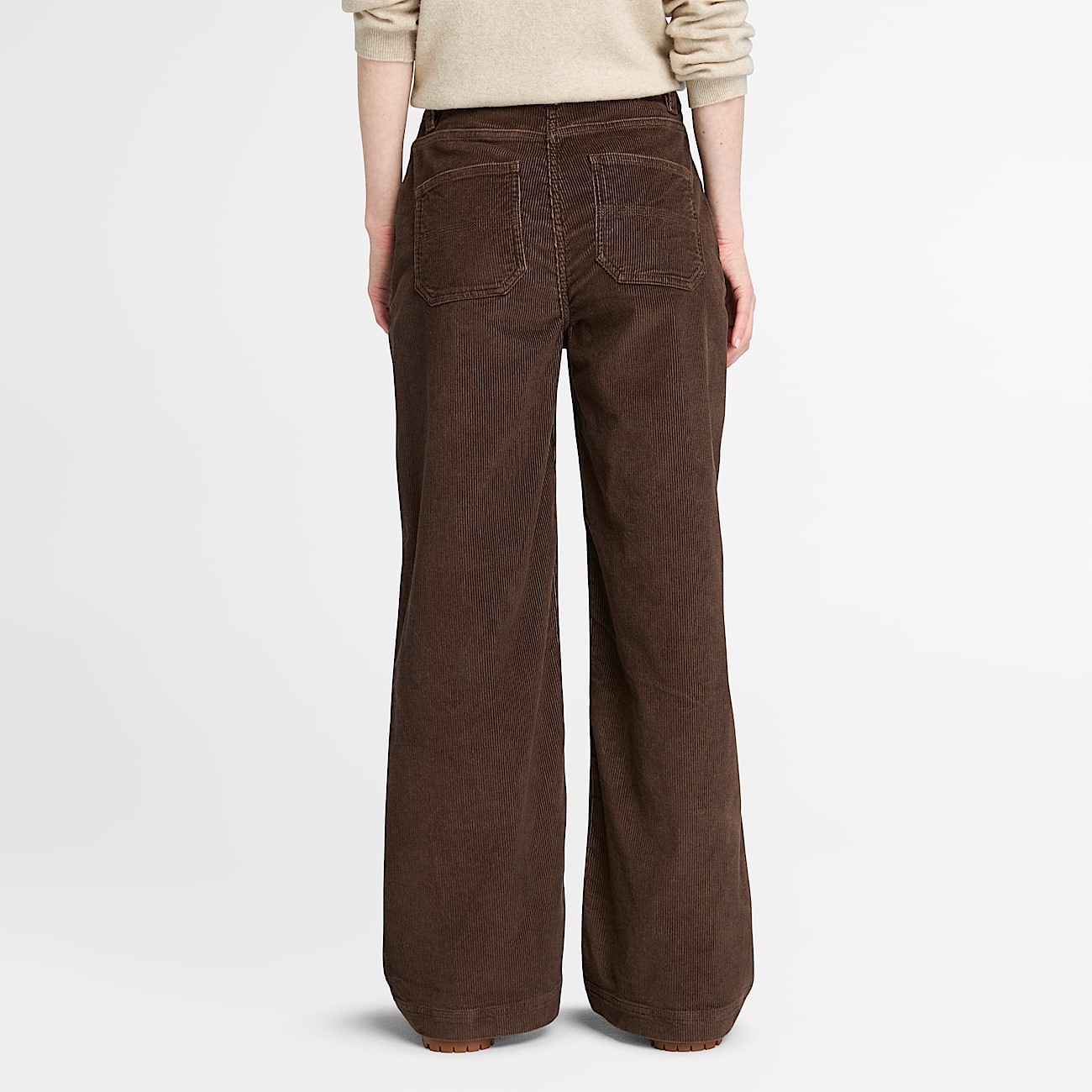 Washed Corduroy Wide-Leg Trouser for Women in Brown - 4