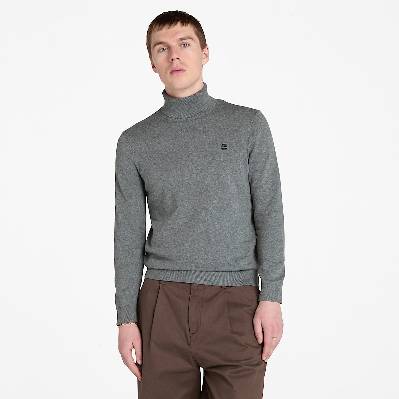 Williams River Turtle Neck Cotton Jumper for Men in Dark Grey - 1
