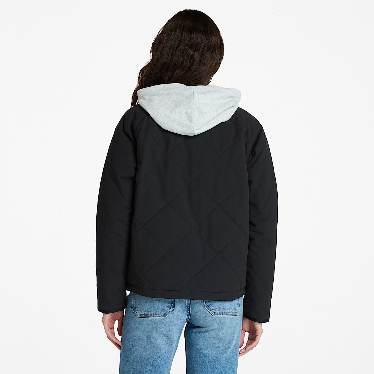 Veste matelassée déperlante durable pour femme en noir - 5