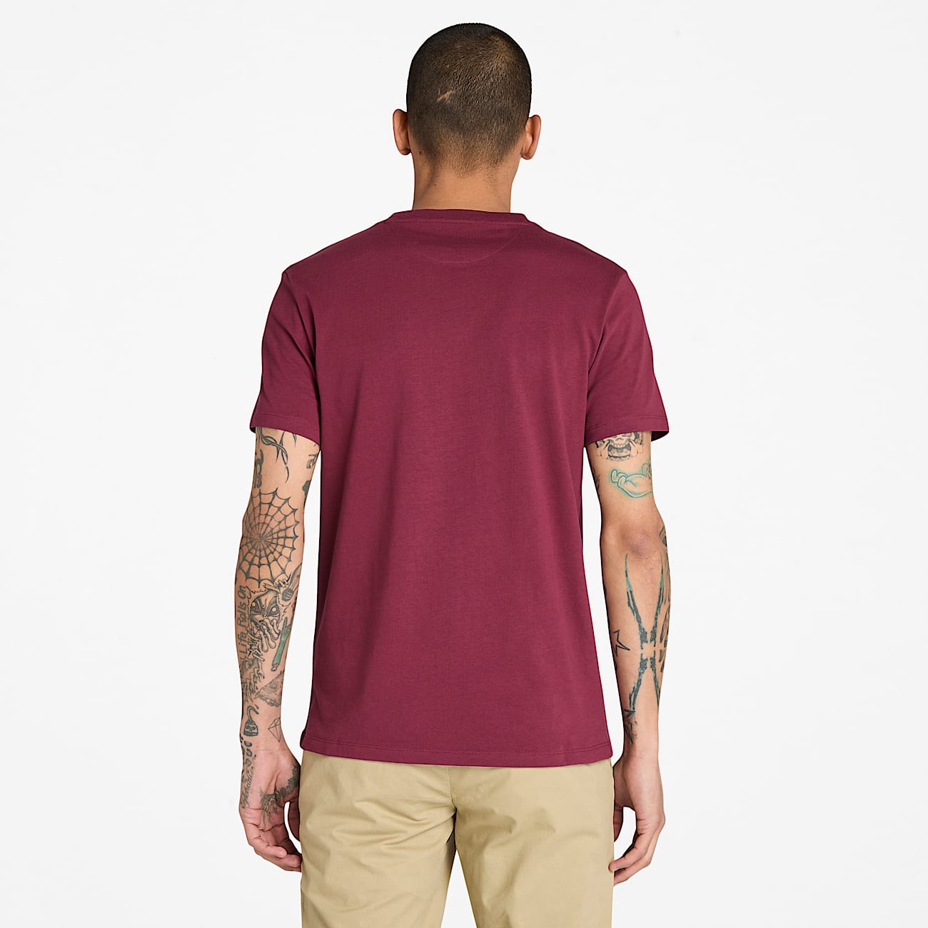 Dunstan River Short-Sleeve T-Shirt for Men in Burgundy - 4
