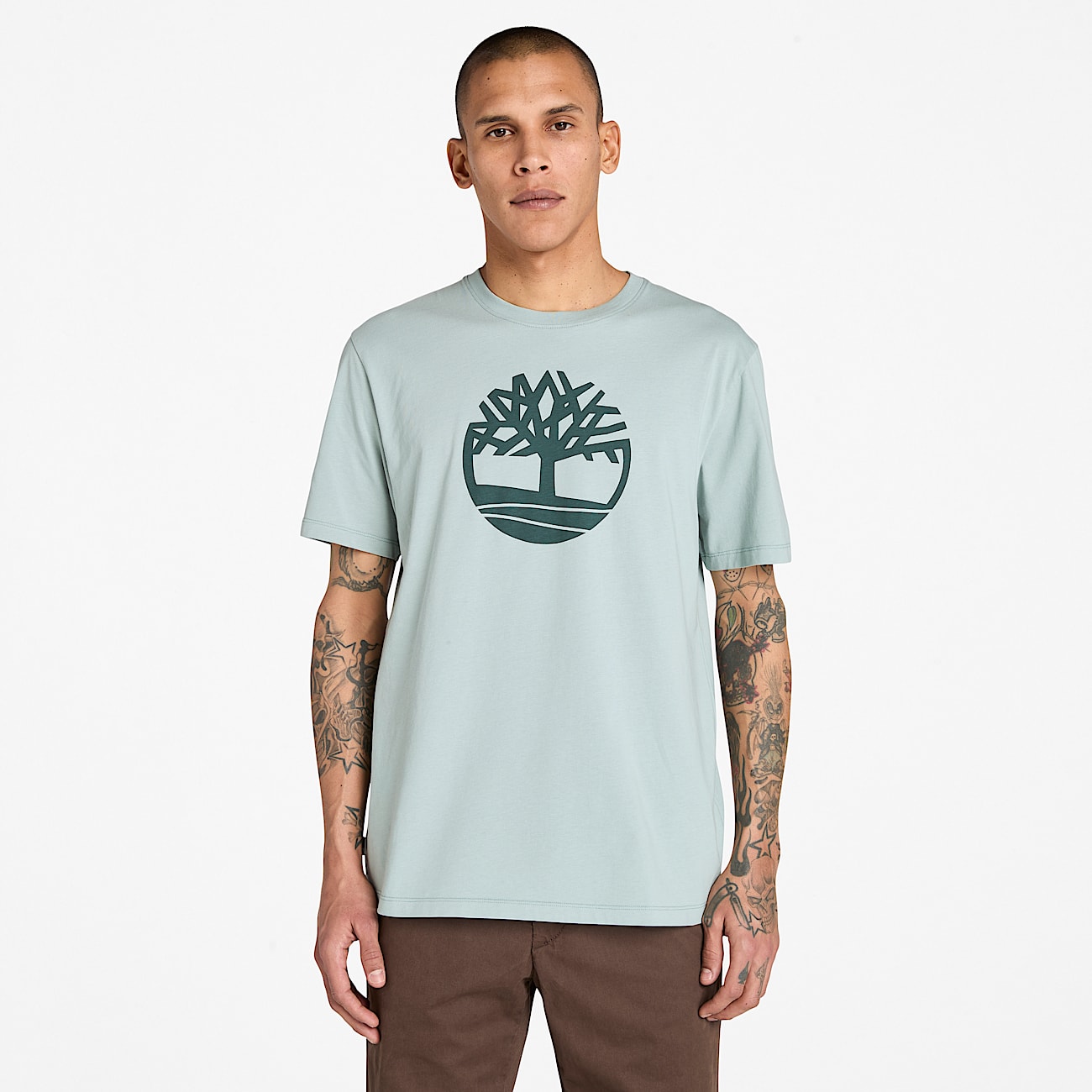 Kennebec River T-shirt met korte mouwen en boomlogo voor heren in grijs - 1