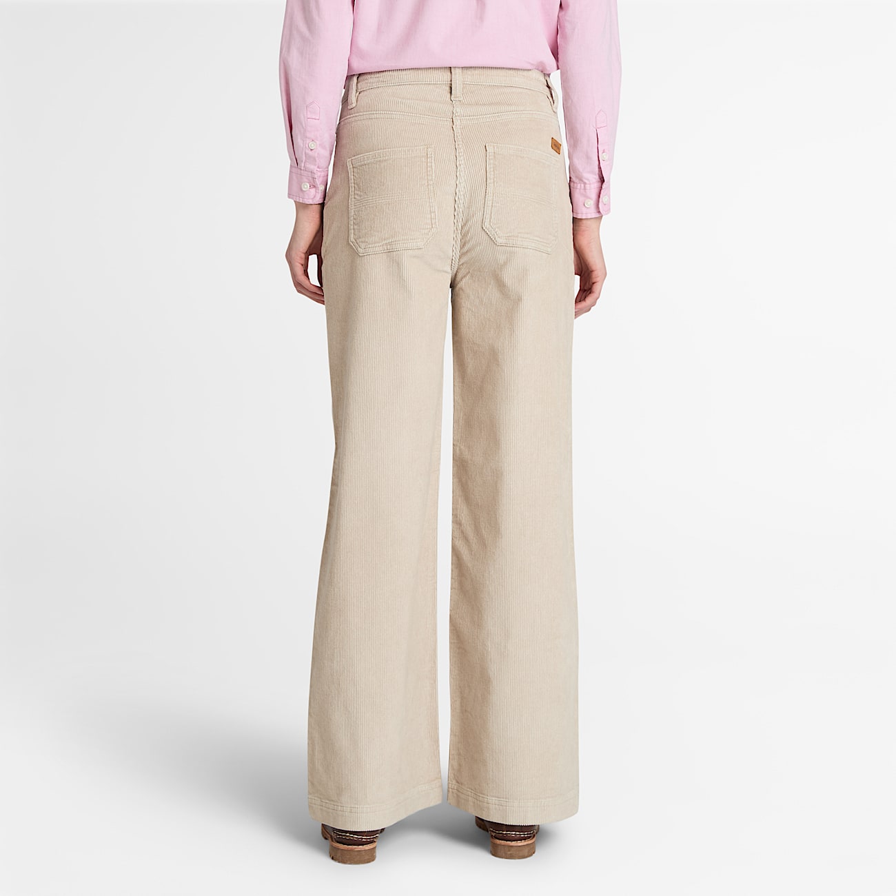 Washed Corduroy Wide-Leg Trouser for Women in Beige - 4