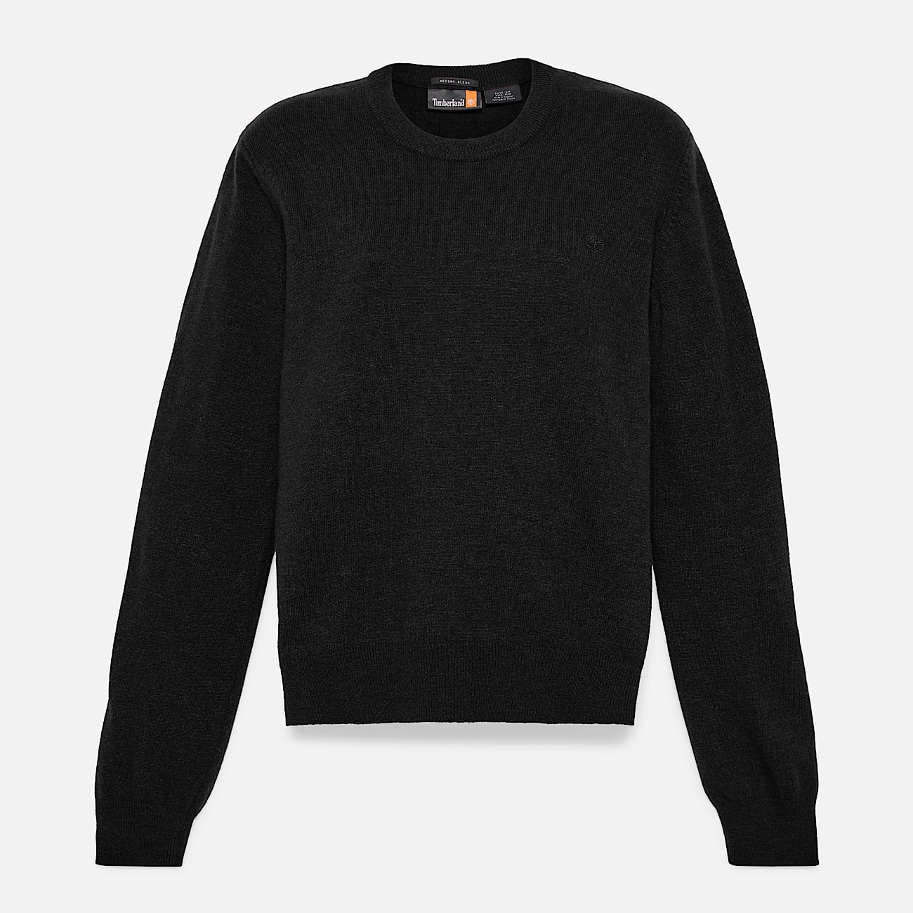 Jersey de cuello redondo en lana merina para mujer en negro - 5
