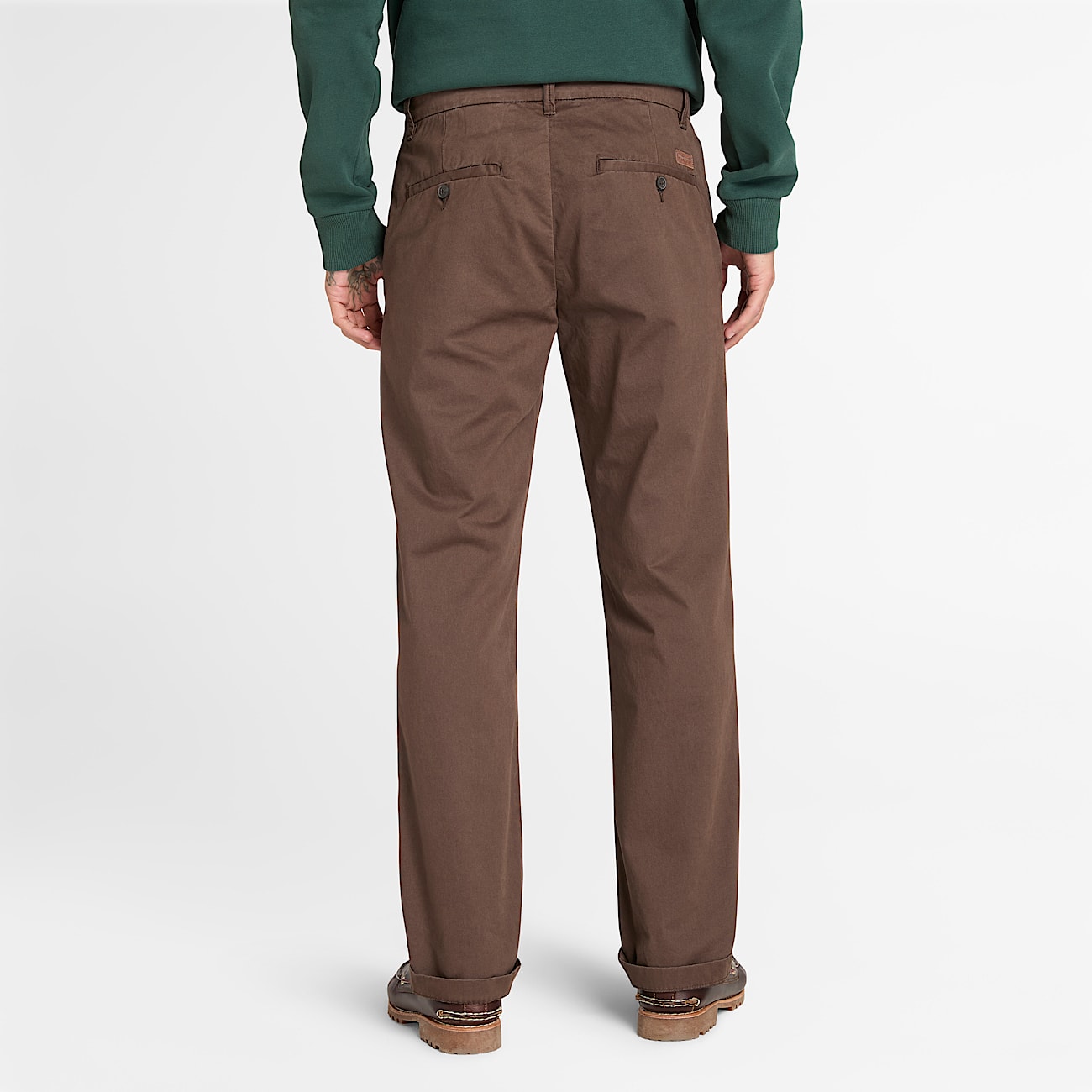 Pantalon chino en sergé Claremont (droit) pour homme en Marron - 4