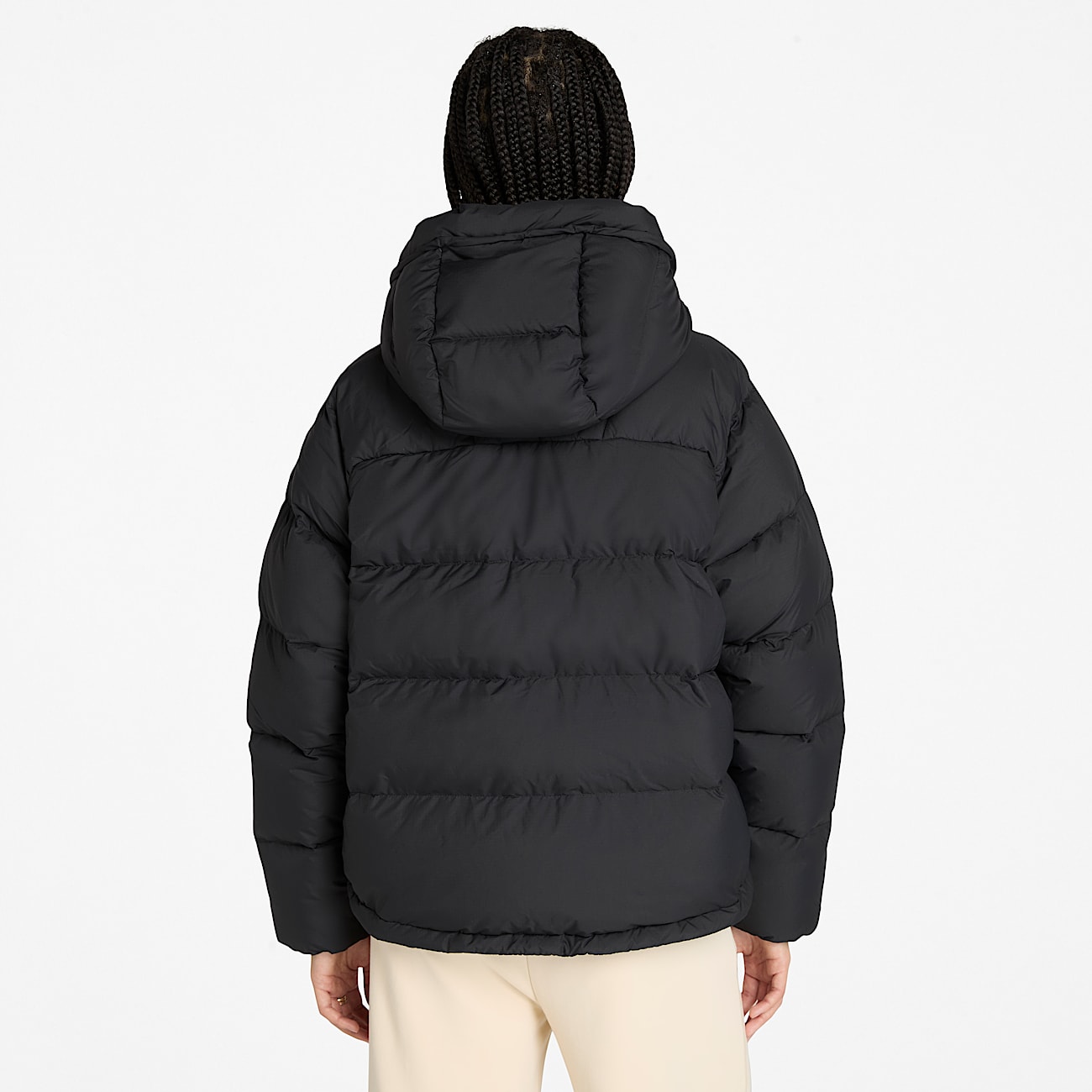 Chaqueta acolchada de plumón reciclado para mujer en negro - 5