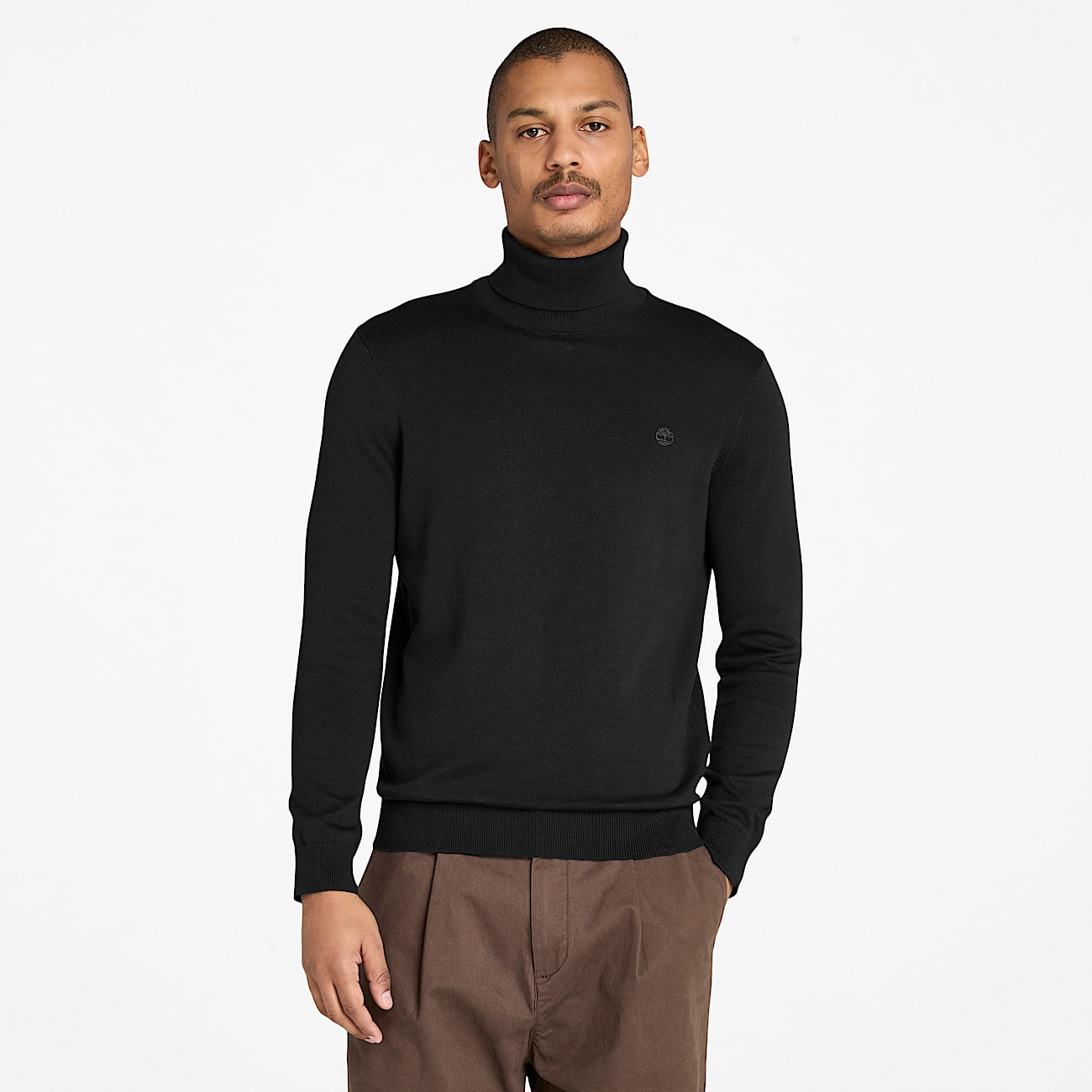 Maglione in Cotone con Collo a Lupetto Williams River da Uomo in colore nero - 1
